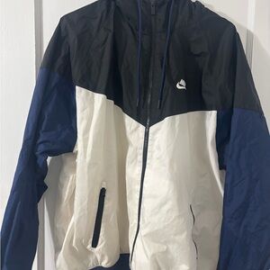 Nike Black, White, and Blue Windbreaker Jacket